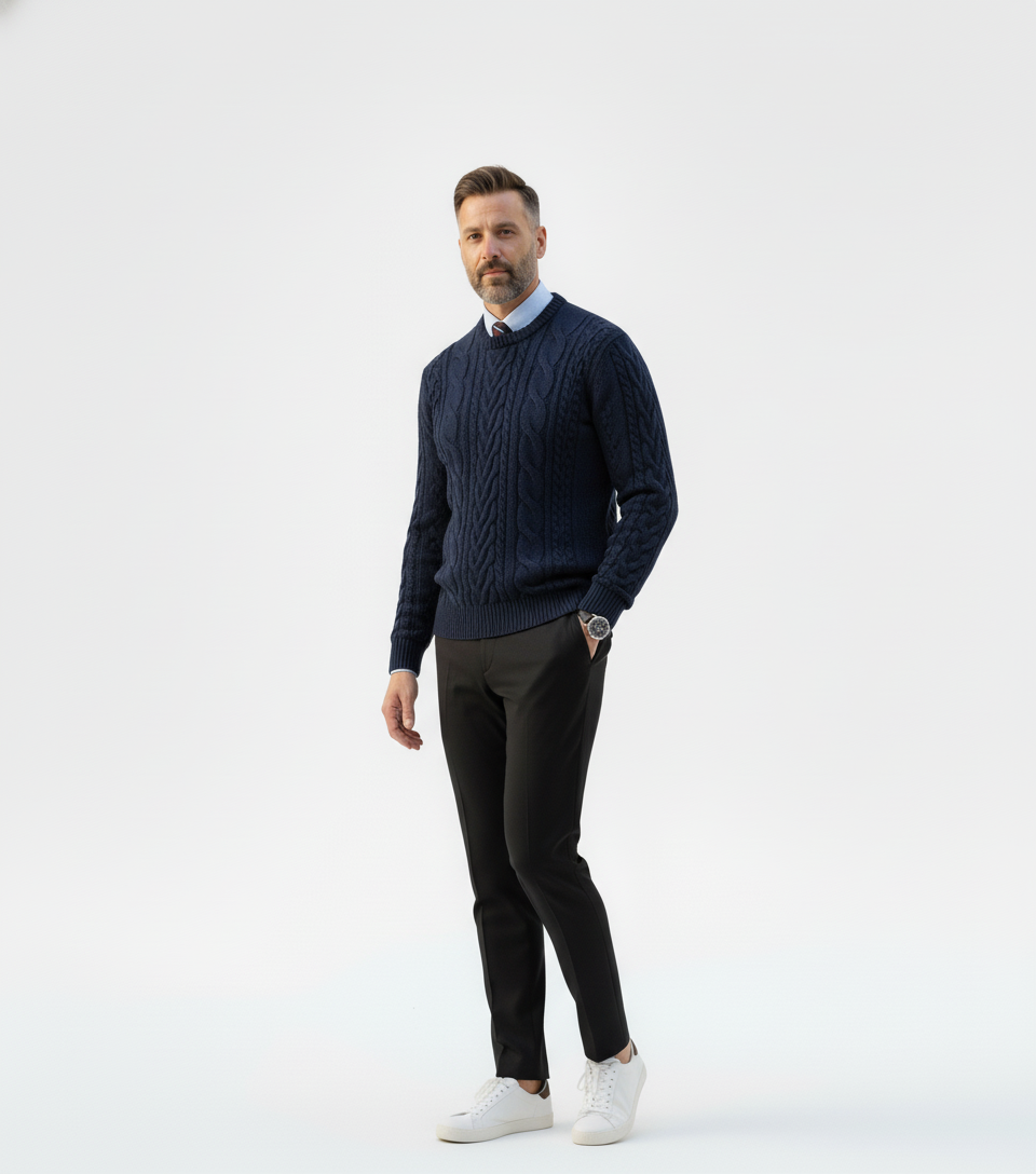 Drop Shoulder Cable Knit Sweater – Caspian's