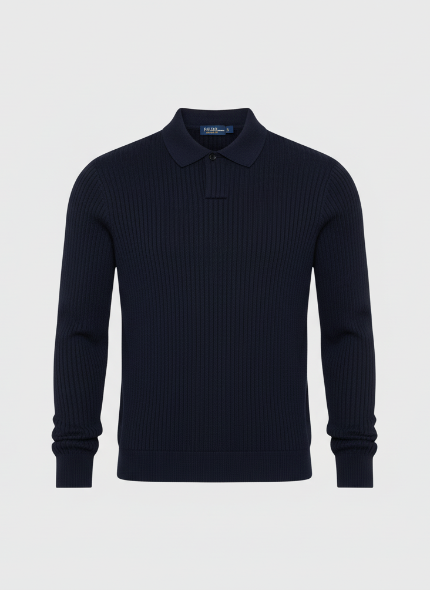 Knightsbridge Ribbed Knit Polo – Caspian's
