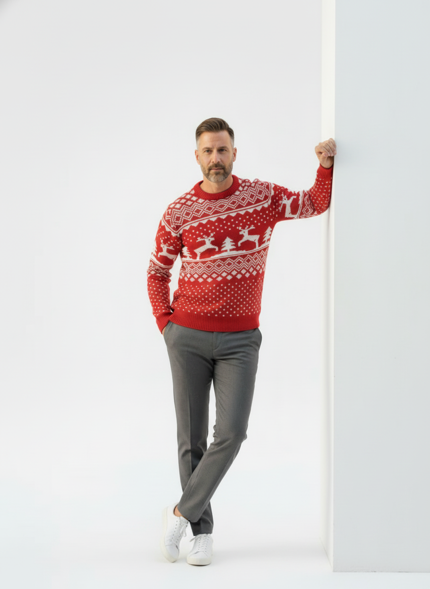 Heritage Elk & Geo Pattern Sweater – Caspian's