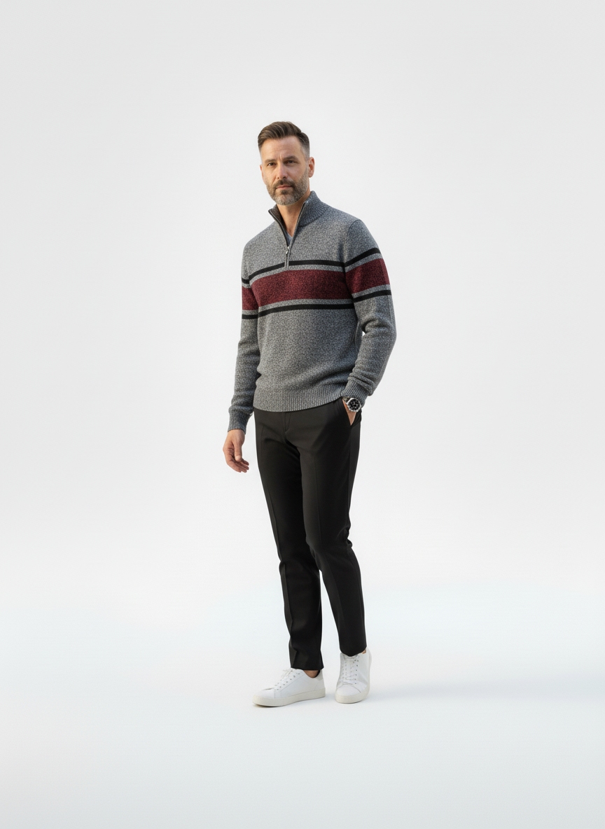 Oxford Mayfair Contrast Knit Sweater – Caspian's