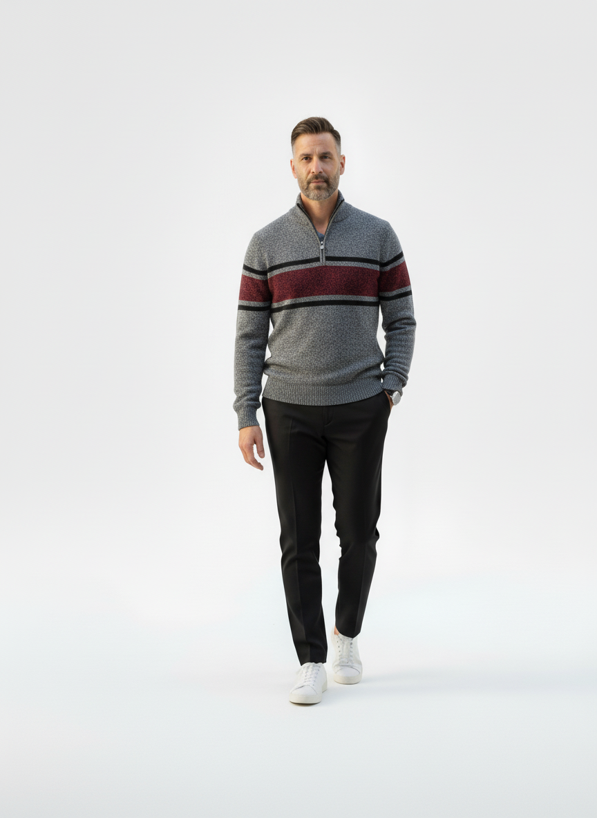 Oxford Mayfair Contrast Knit Sweater – Caspian's
