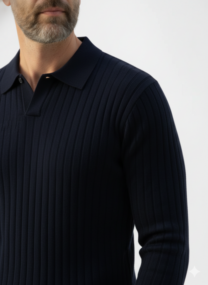 Knightsbridge Ribbed Knit Polo – Caspian's