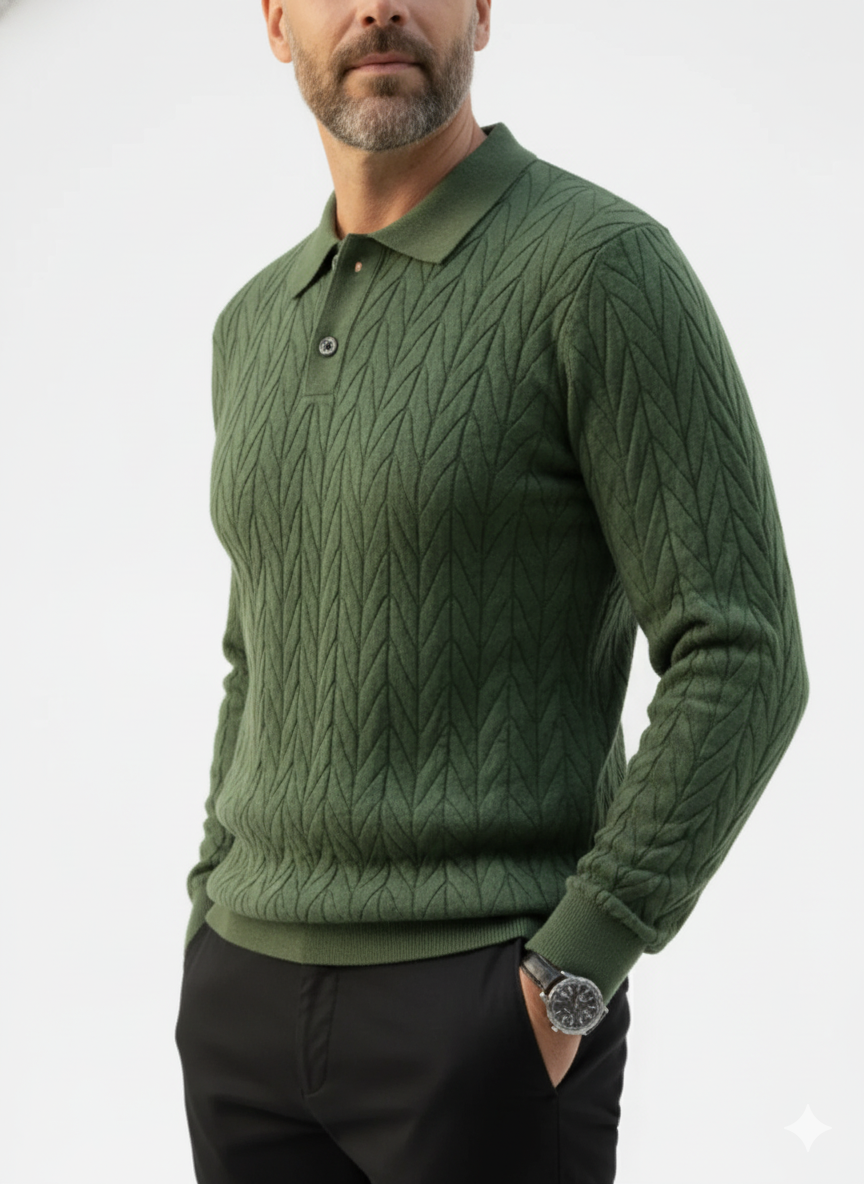 Mayfair Buttoned Knit Polo – Caspian's