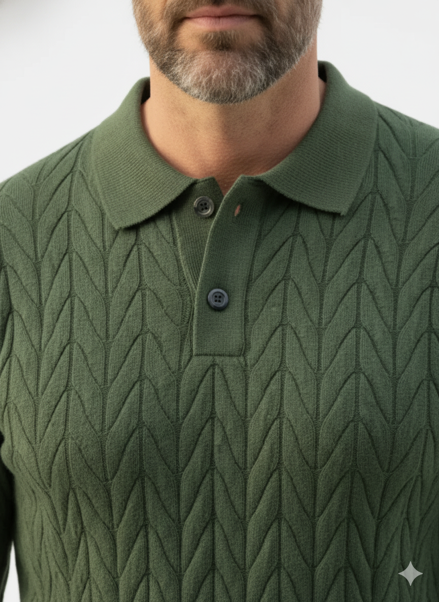 Mayfair Buttoned Knit Polo – Caspian's