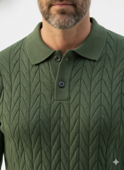 Mayfair Buttoned Knit Polo – Caspian's