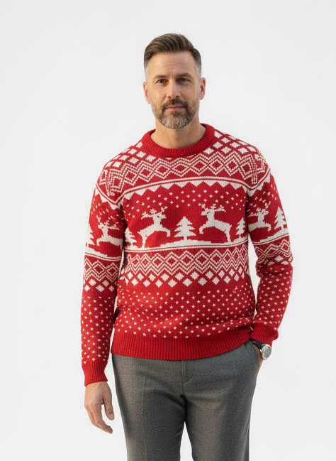 Heritage Elk & Geo Pattern Sweater – Caspian's