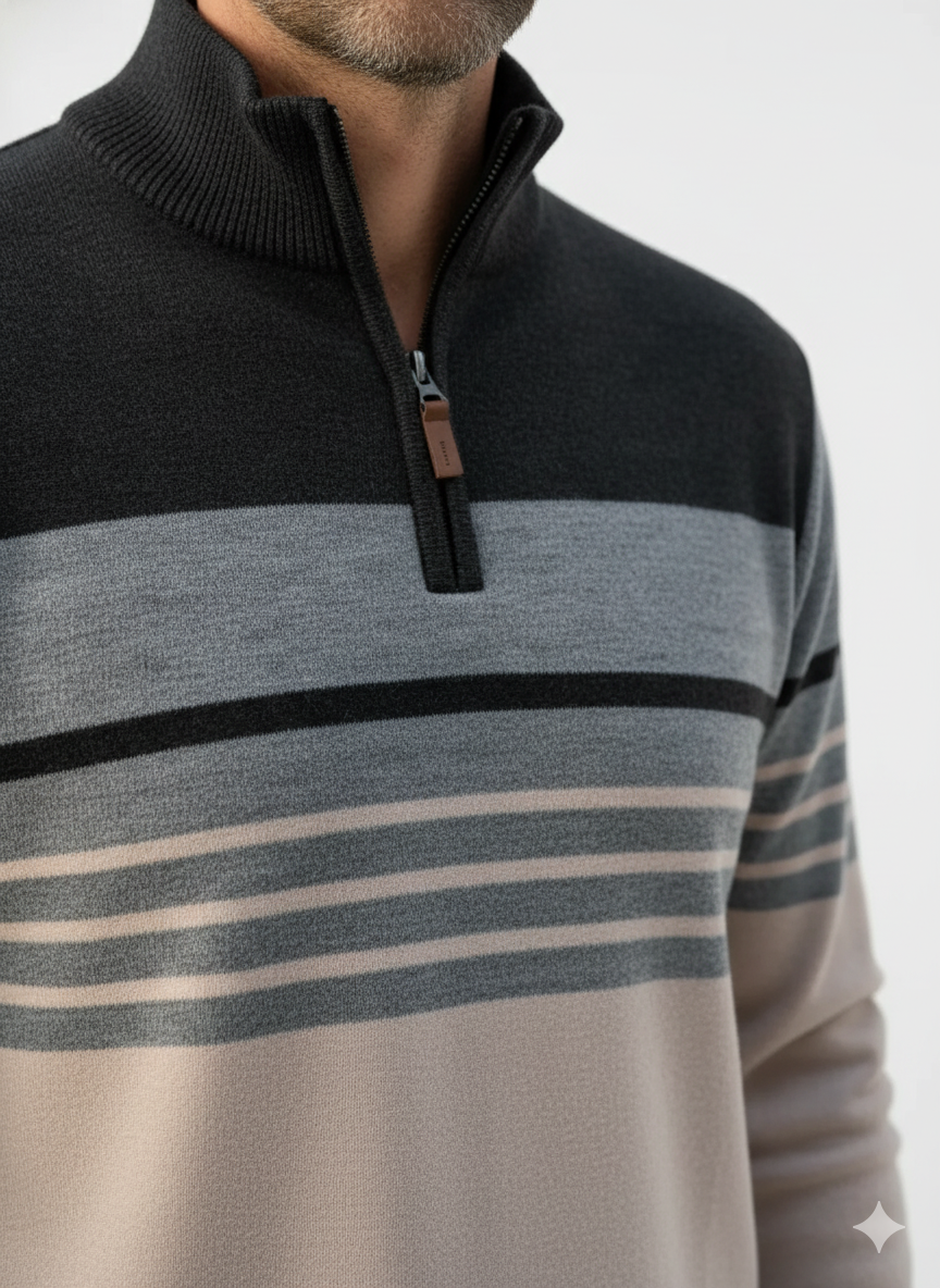 Regent Striped Half-Zip Sweater – Caspian's