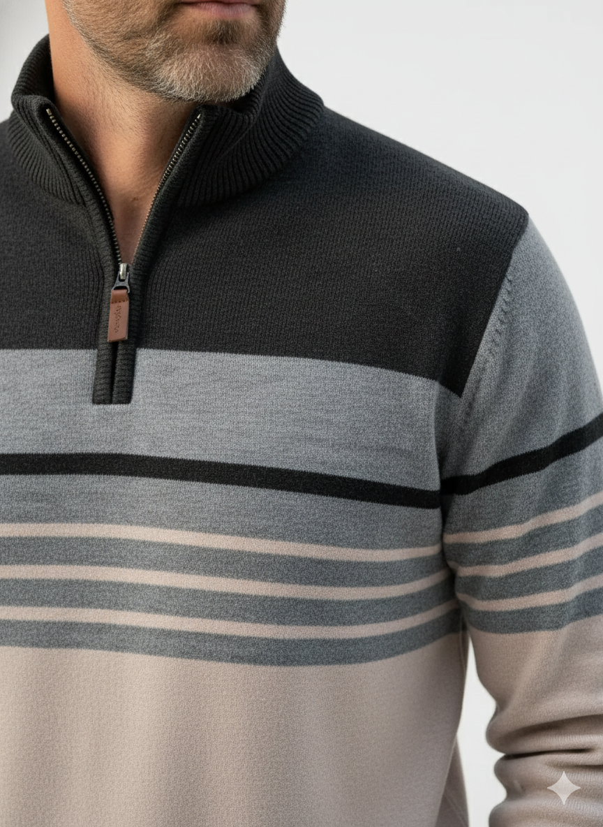Regent Striped Half-Zip Sweater – Caspian's